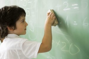 Schule, Junge an der Tafel