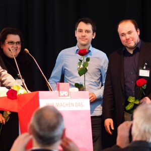 Ralf Stegner mit vier Neumitgliedern