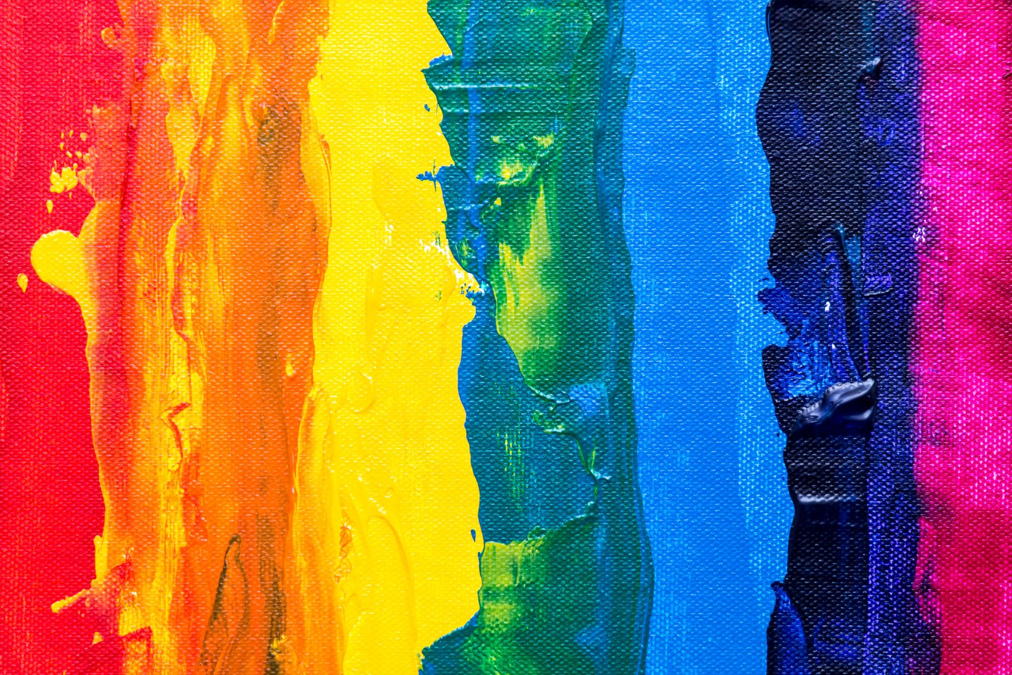 Acrylbild in Regenbogenfarben