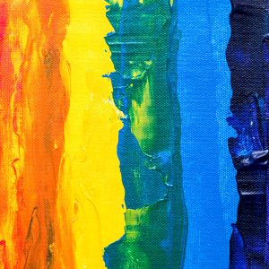 Acrylbild in Regenbogenfarben