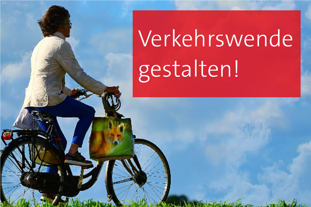 Frau fährt auf einem Fahrrad