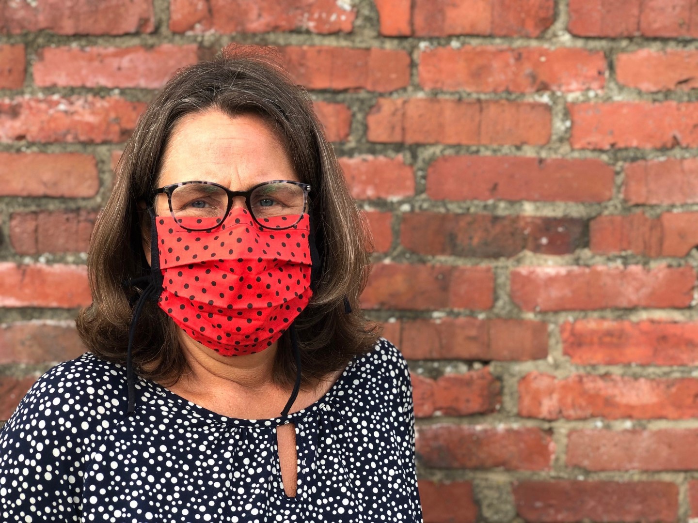 Wiebke Tischler mit Mund-Nase-maske